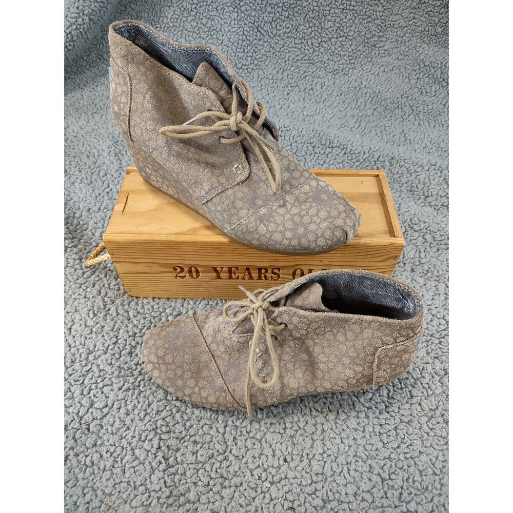 Toms Moroccan sand bootie wedge sz 7.5 msrp$78